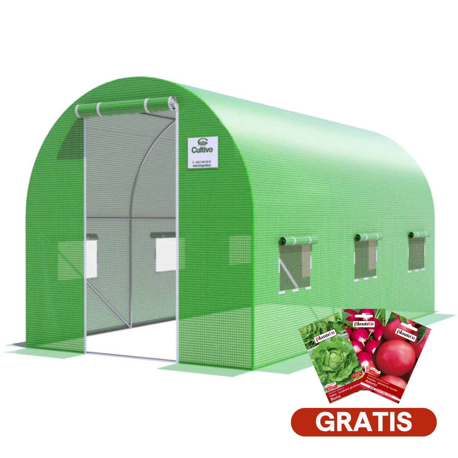 Tunel de folie 2x4x2 - 8m2 Verde