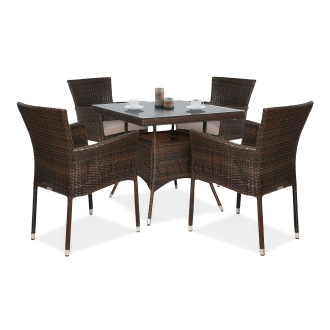 Technorattan set LERIDA/LUGO 4+1 Brown