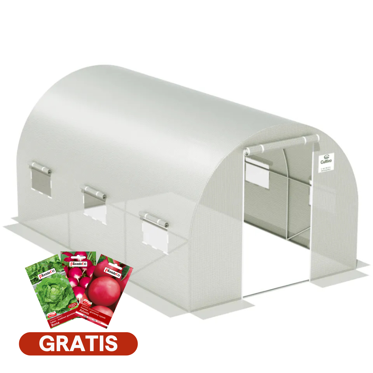 Tunel de folie 2.5x4x2 - 10m2 Alb Cultivo