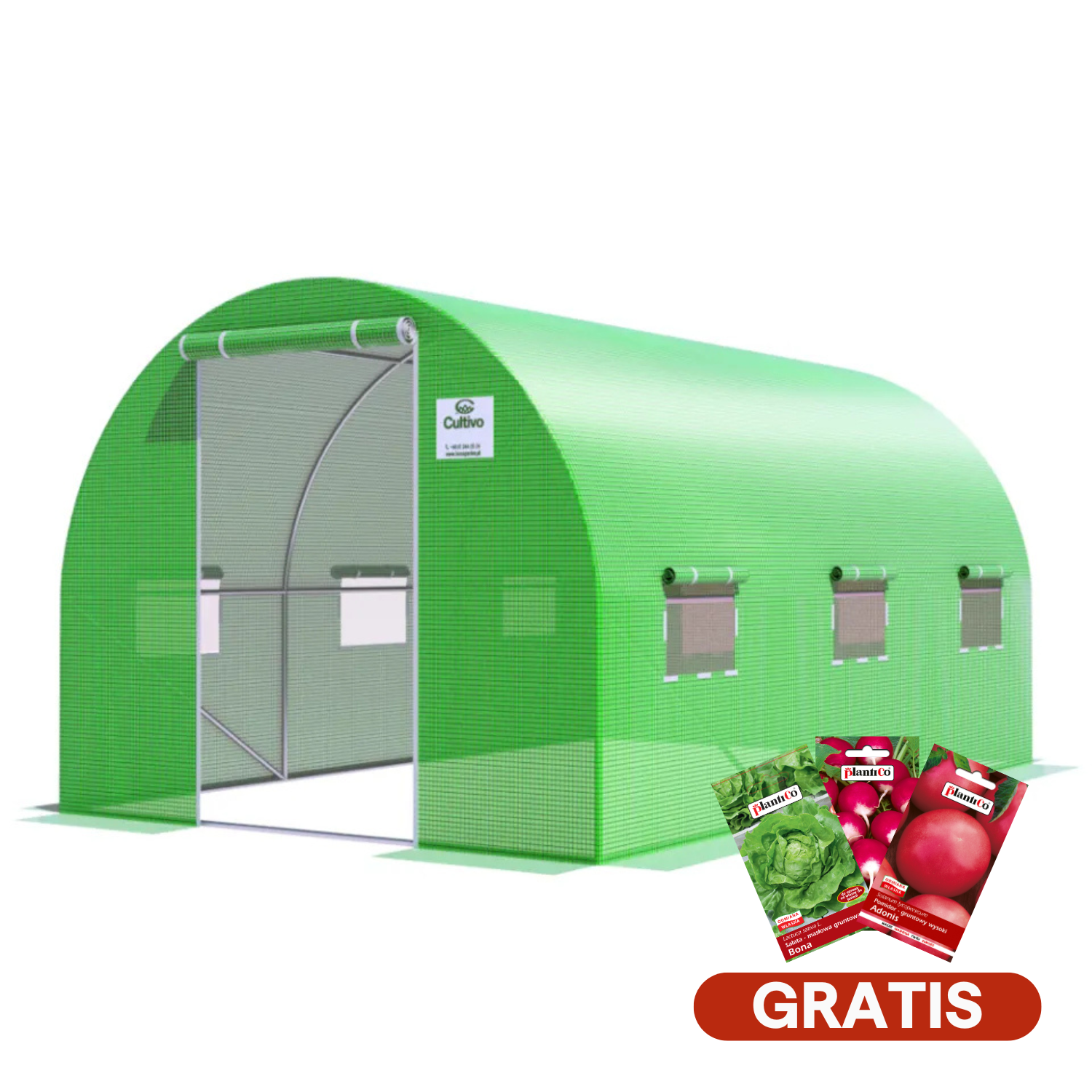 Tunel de folie 2.5x4x2 - 10m2 Verde Cultivo