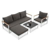 Colț de grădină Orlando + fotoliu alb - FOCUS GARDEN