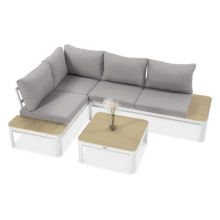 Canapea de colț pentru grădină Raymond White - FOCUS GARDEN