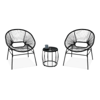 Set de mobilier de grădină Maya 2+1 negru - FOCUS GARDEN