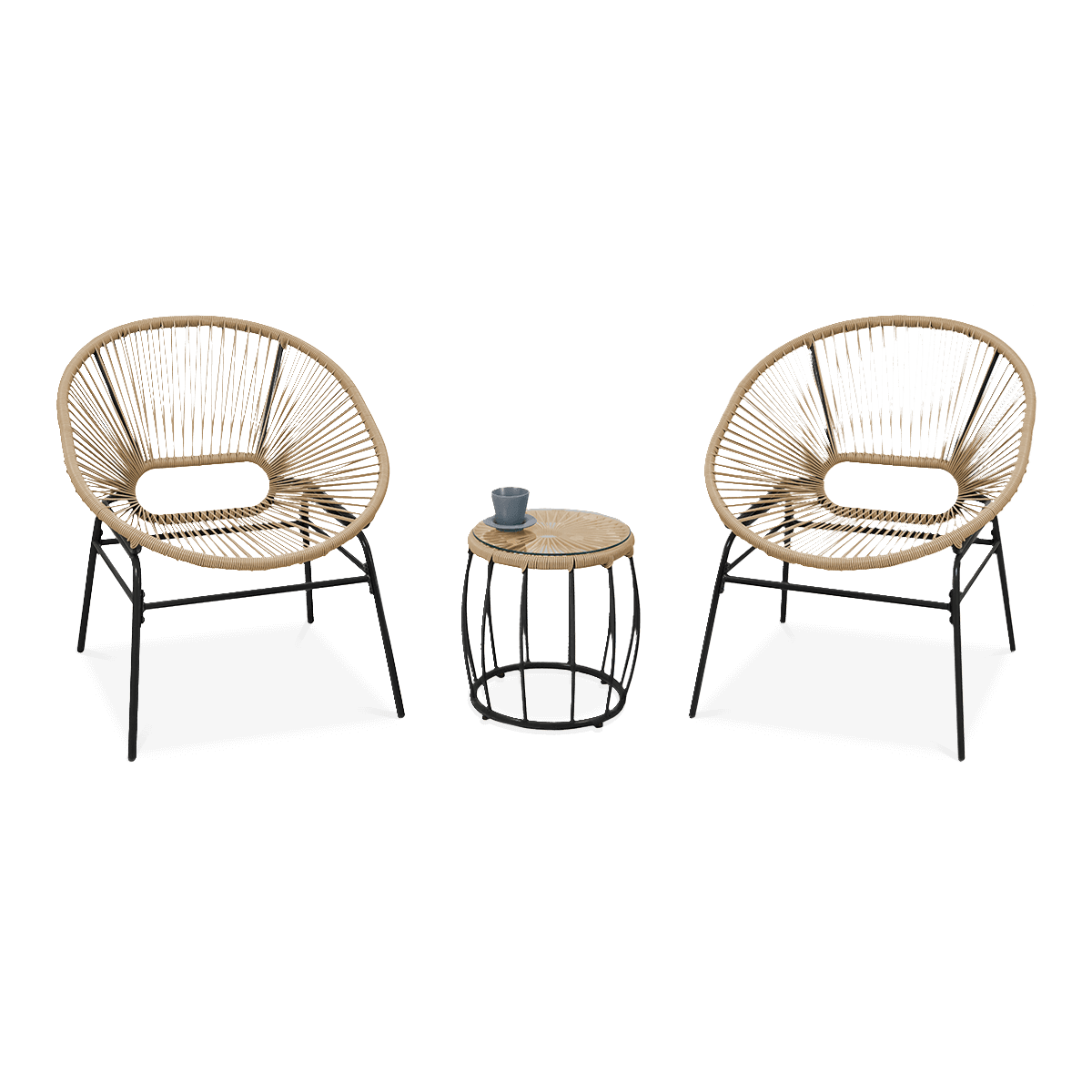 Set mobilier de grădină 2+1 MAYA Beige - FOCUS GARDEN