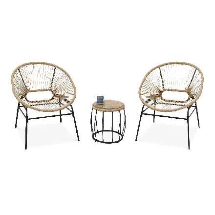 Set mobilier de grădină 2+1 MAYA Beige - FOCUS GARDEN