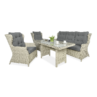 Technorattan mobilier TRIVENTO DINING 3 Melange White