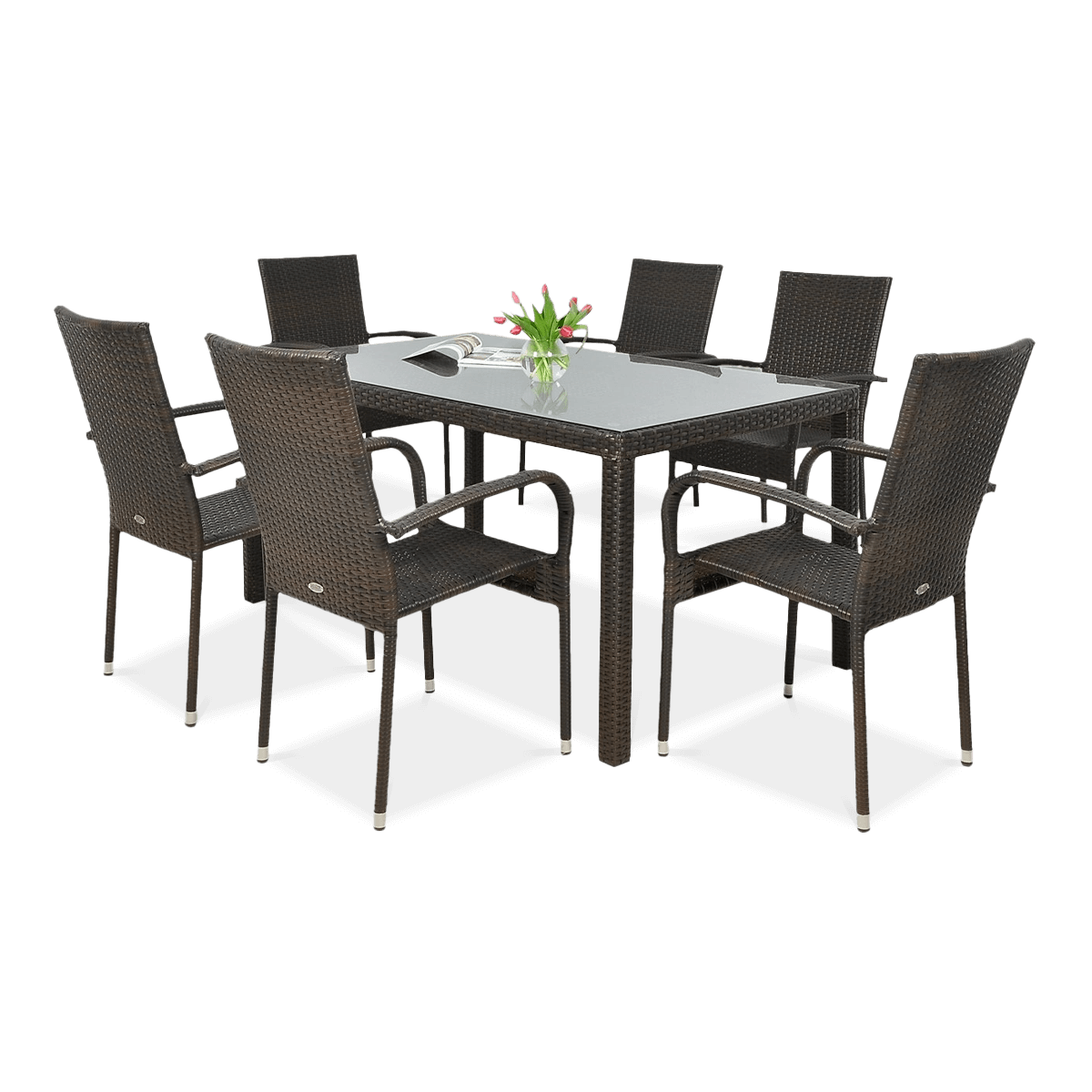 Technorattan mobilier FIESTA/VENECJA 6+1 Brown