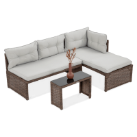 Technorattan canapea colț CANVAS Brown