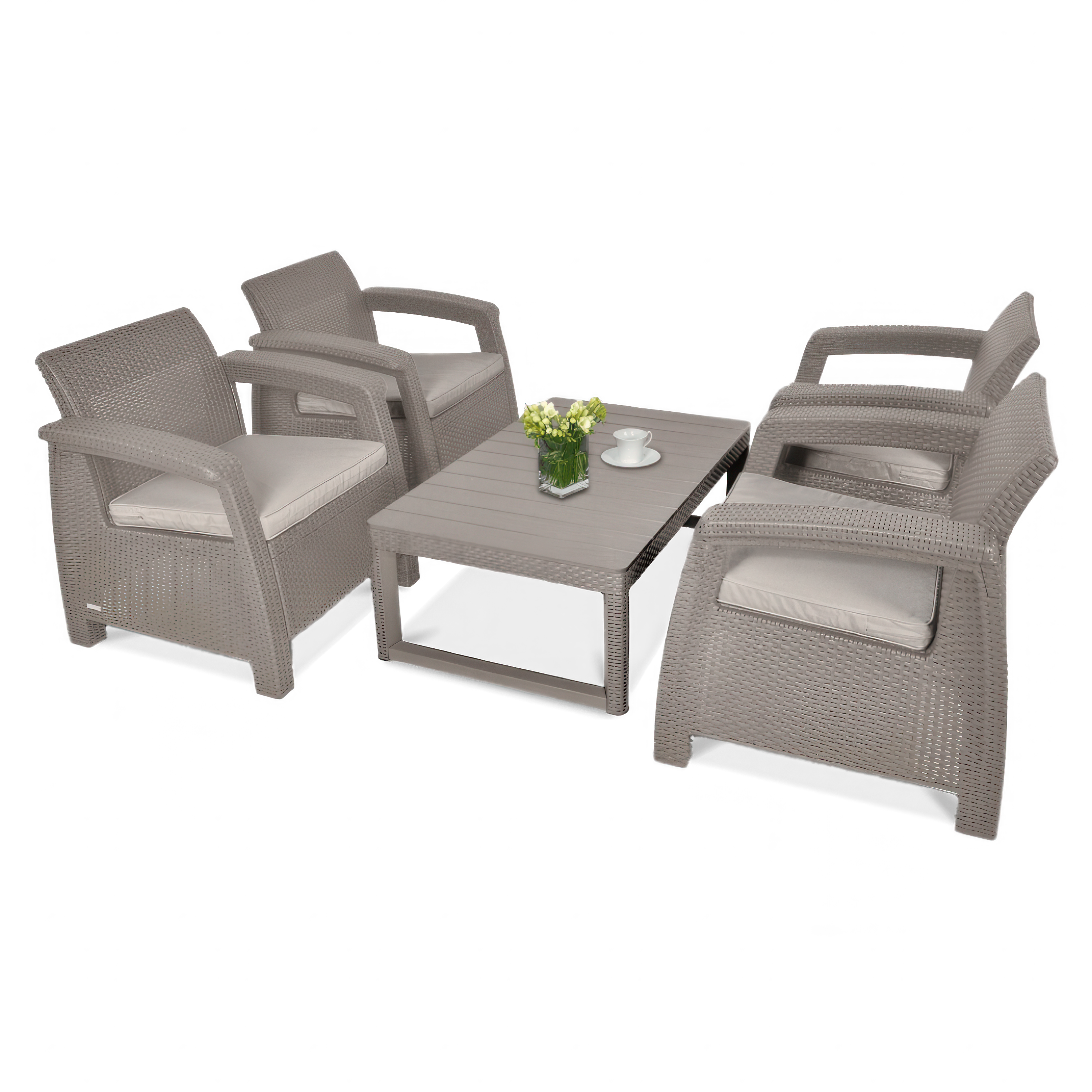 Zestaw ogrodowy CORFU QUATTRO/LYON Cappuccino