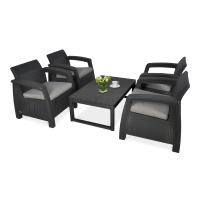 CORFU QUATTRO/LYON Set de grădină grafit