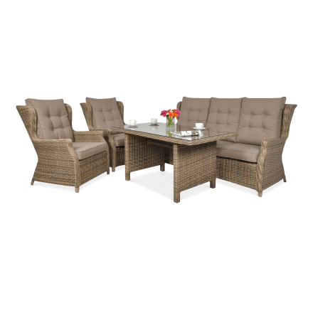 Technorattan mobilier TRIVENTO DINING 3 Brown
