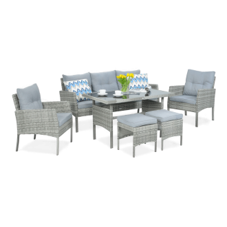 Set Technorattan CORTINA + Dolphin Grey PUFY