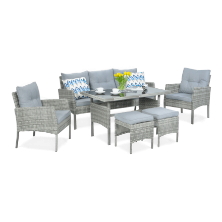 Set Technorattan CORTINA + Dolphin Grey PUFY