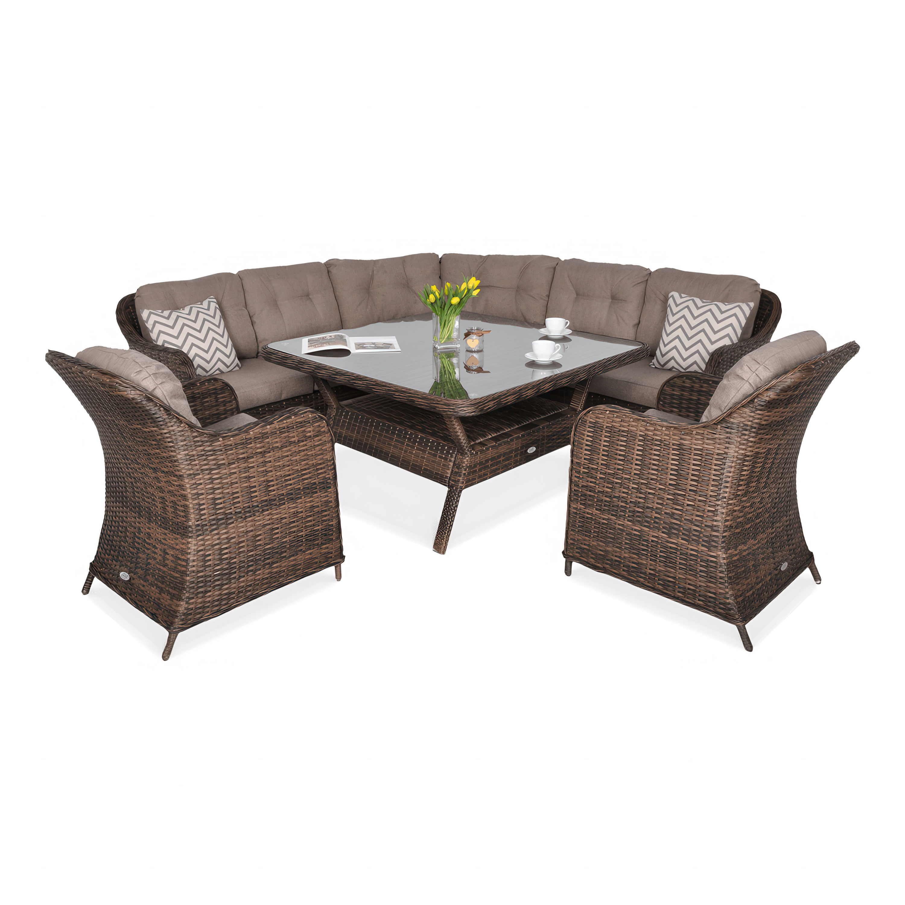 Technorattan canapea de colț SAVONA Brown