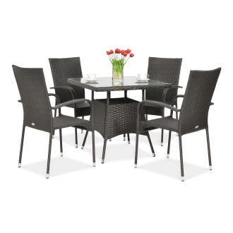 FIESTA/LUGO set de grădină technorattan 4+1 Brown