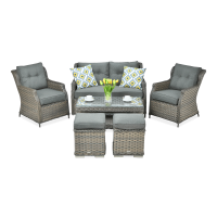 Technorattan mobilier TRIVENTO 2 + PUFY Melange