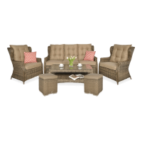 Technorattan set TRIVENTO 3 + PUFY Brown