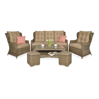 Technorattan set TRIVENTO 3 + PUFY Brown