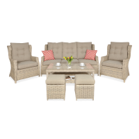 Set Technorattan TRIVENTO 3 + PUFY Bej