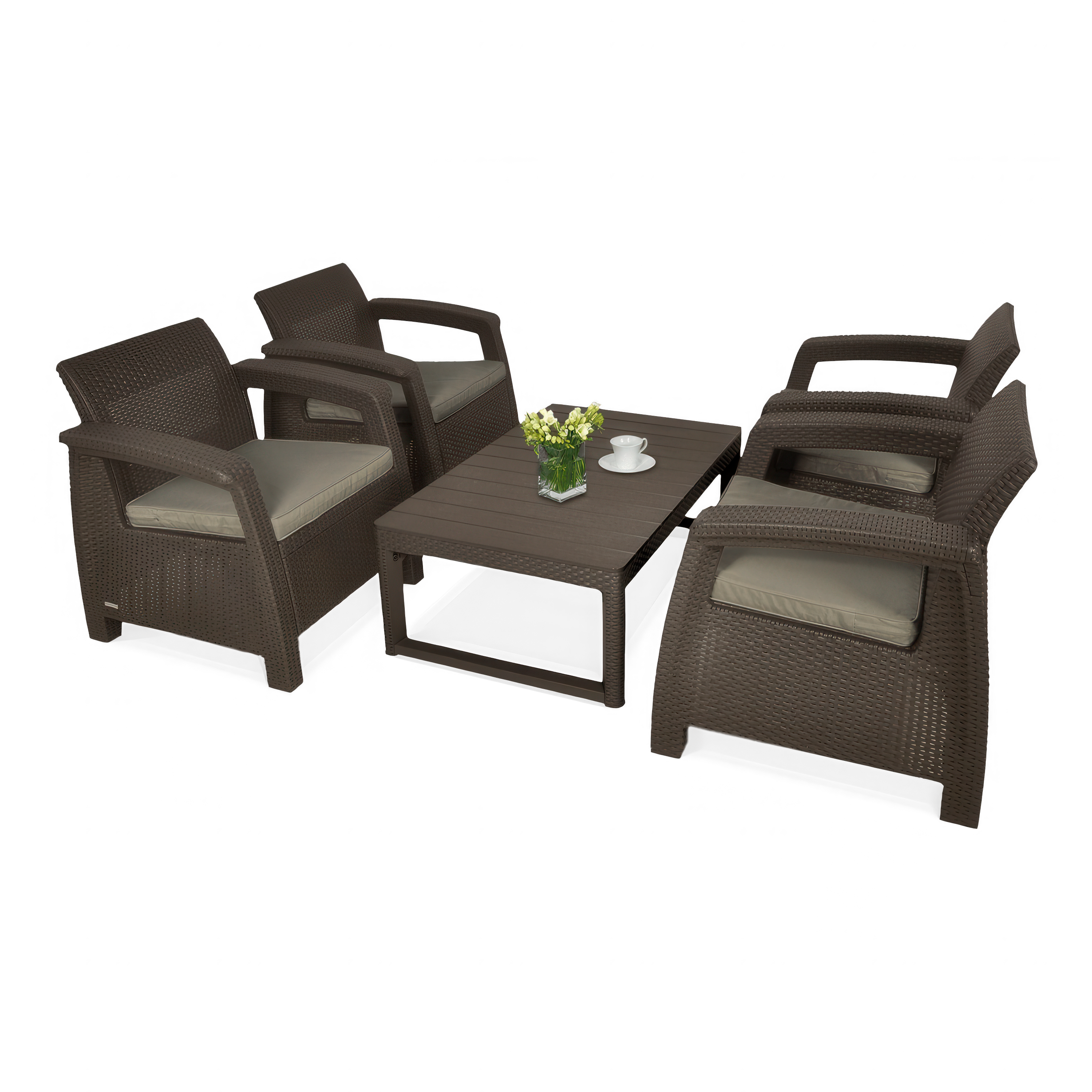 Zestaw ogrodowy CORFU QUATTRO/LYON Brown