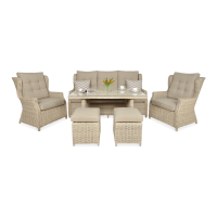 Technorattan mobilier TRIVENTO DINING 3 + PUFY Bej