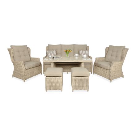 Technorattan mobilier TRIVENTO DINING 3 + PUFY Bej