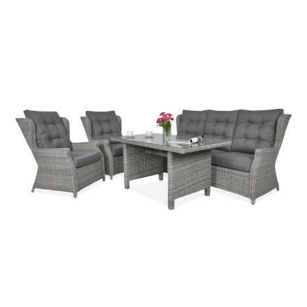 Technorattan mobilier TRIVENTO DINING 3 Stone Grey