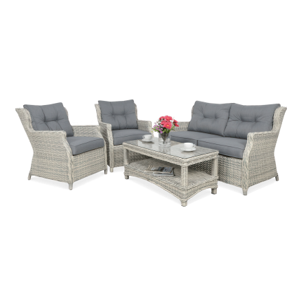 Technorattan mobilier TRIVENTO 2 alb gri