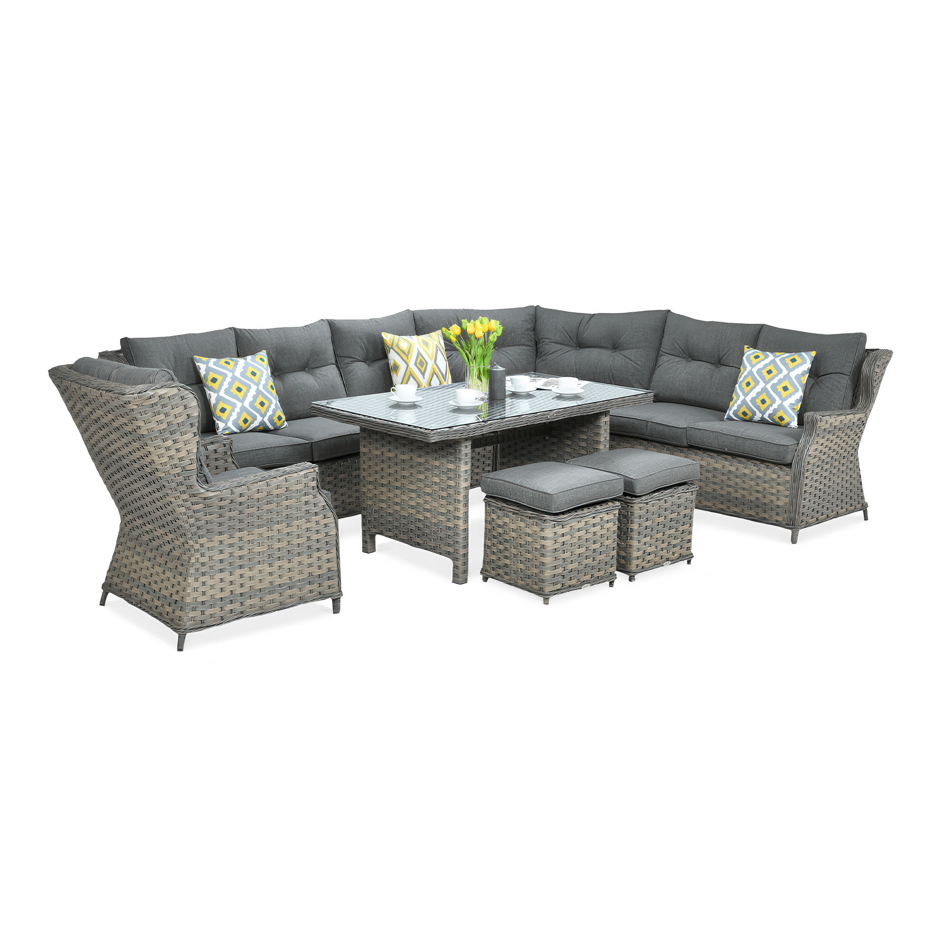 Technorattan canapea de colț TRIVENTO DINING Melange