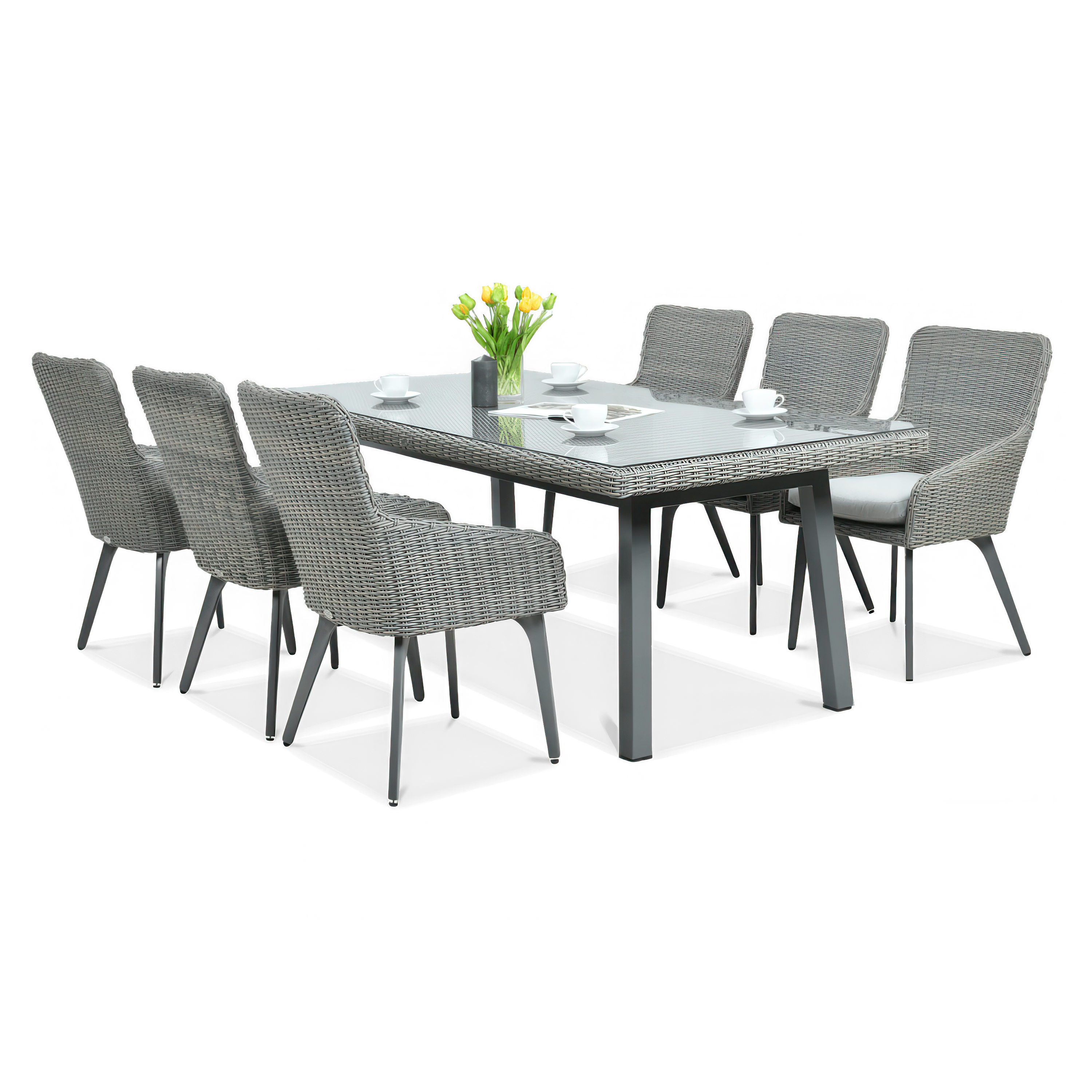 MILANO 6/200 Set Technorattan gri