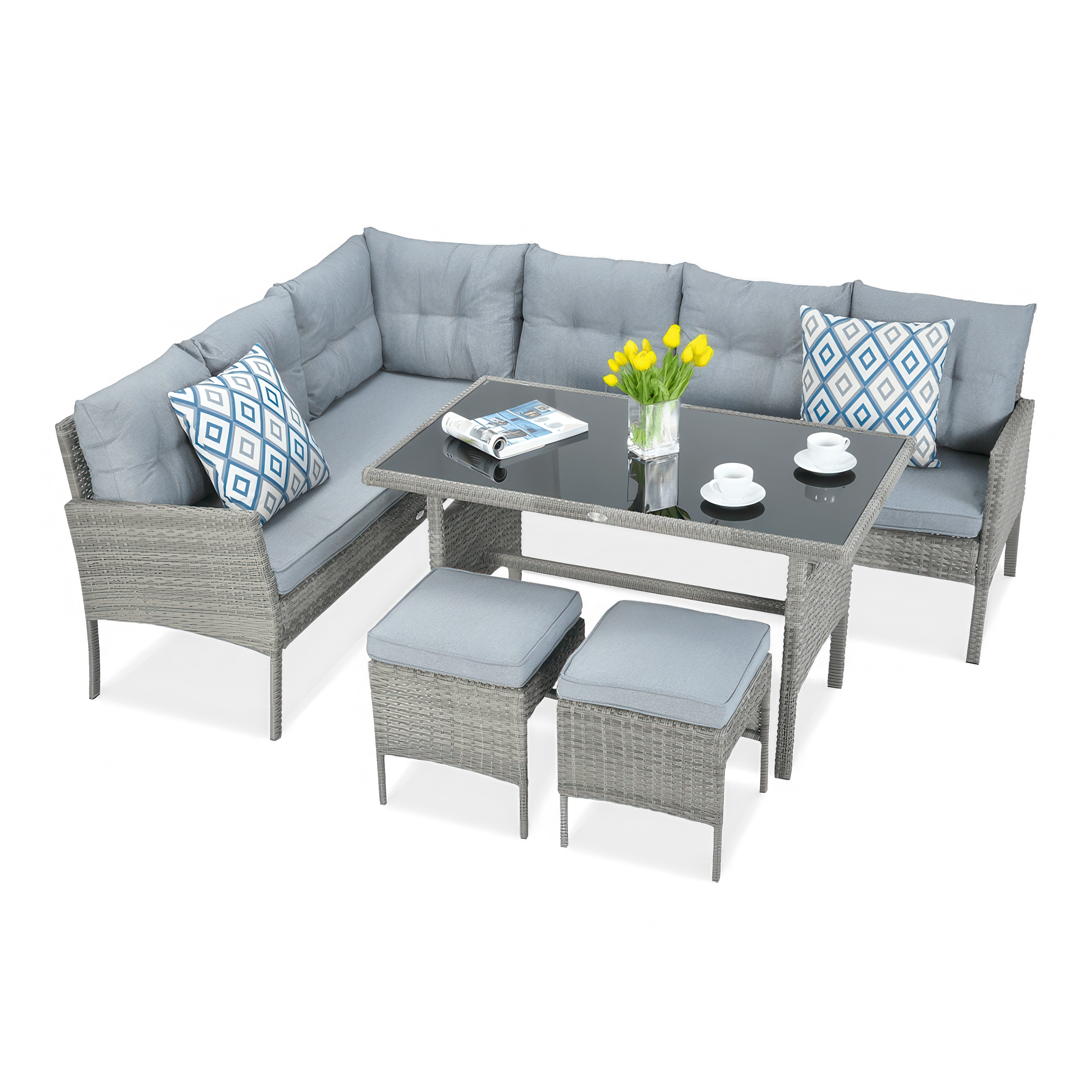 CORTINA Dolphin Grey technorattan canapea de colț