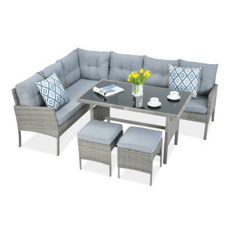 CORTINA Dolphin Grey technorattan canapea de colț