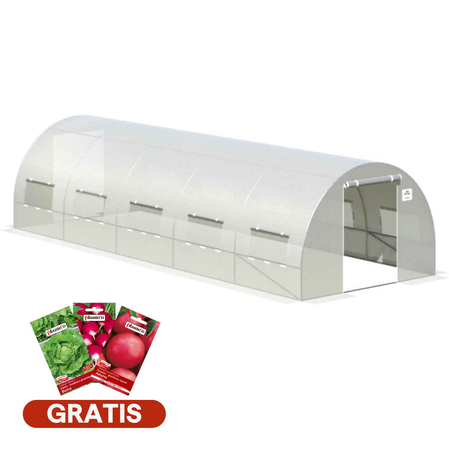 Tunel cu ușă dublă 3x8x2 - 24m2 Alb