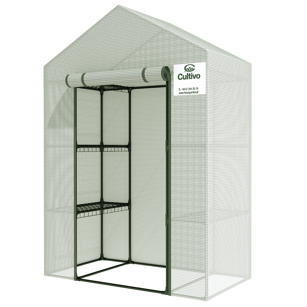 Sera grădină rafturi 4 rafturi 140x73 alb