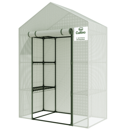 Sera grădină rafturi 4 rafturi 140x73 alb