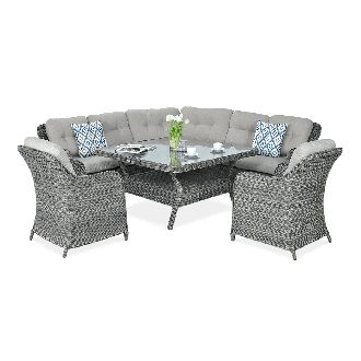 Canapea de colț Technorattan SAVONA Gri închis