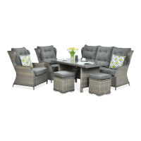 Technorattan mobilier TRIVENTO DINING 3 + PUFY Melange