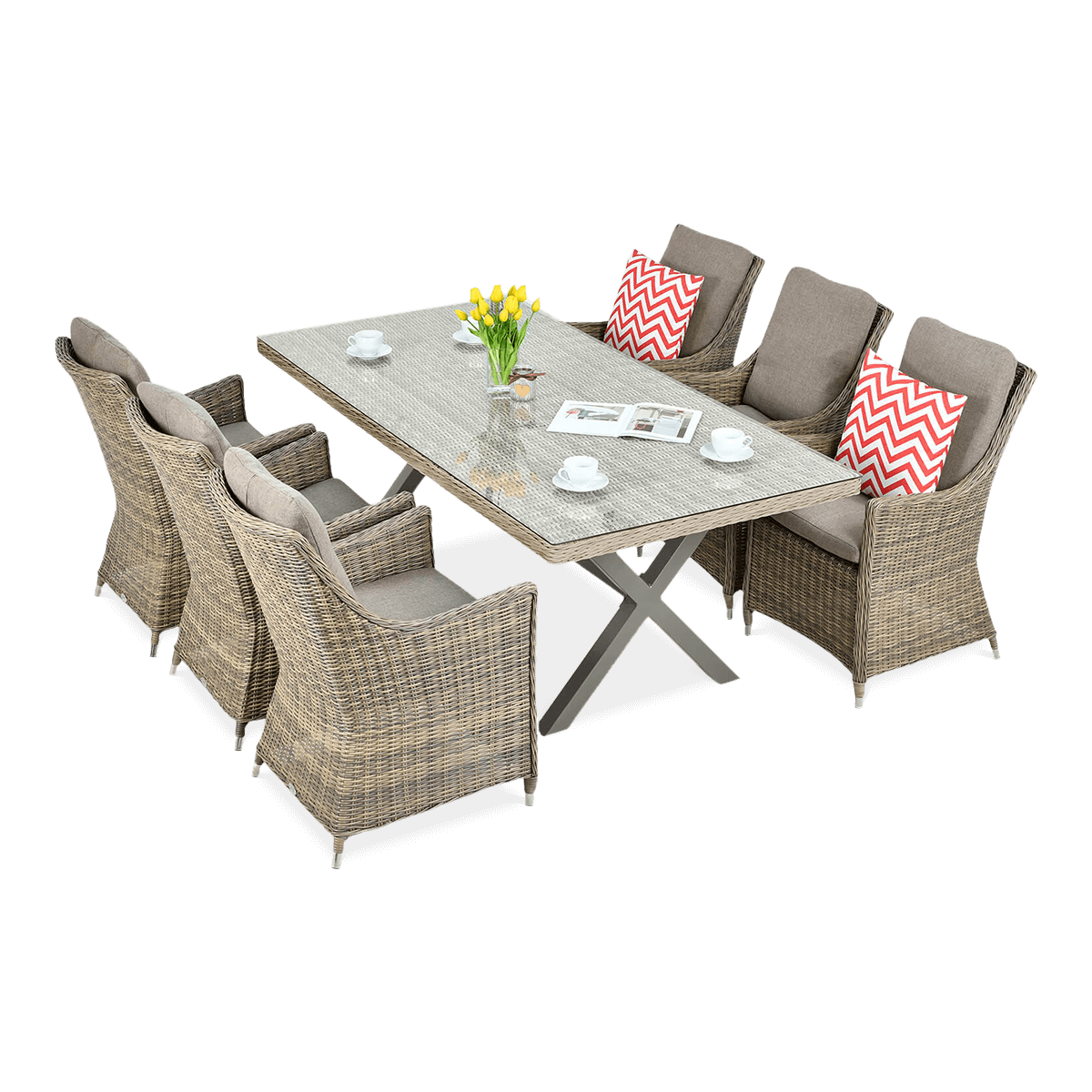 Set de mobilier Technorattan NAPOLI 6/200 Brown