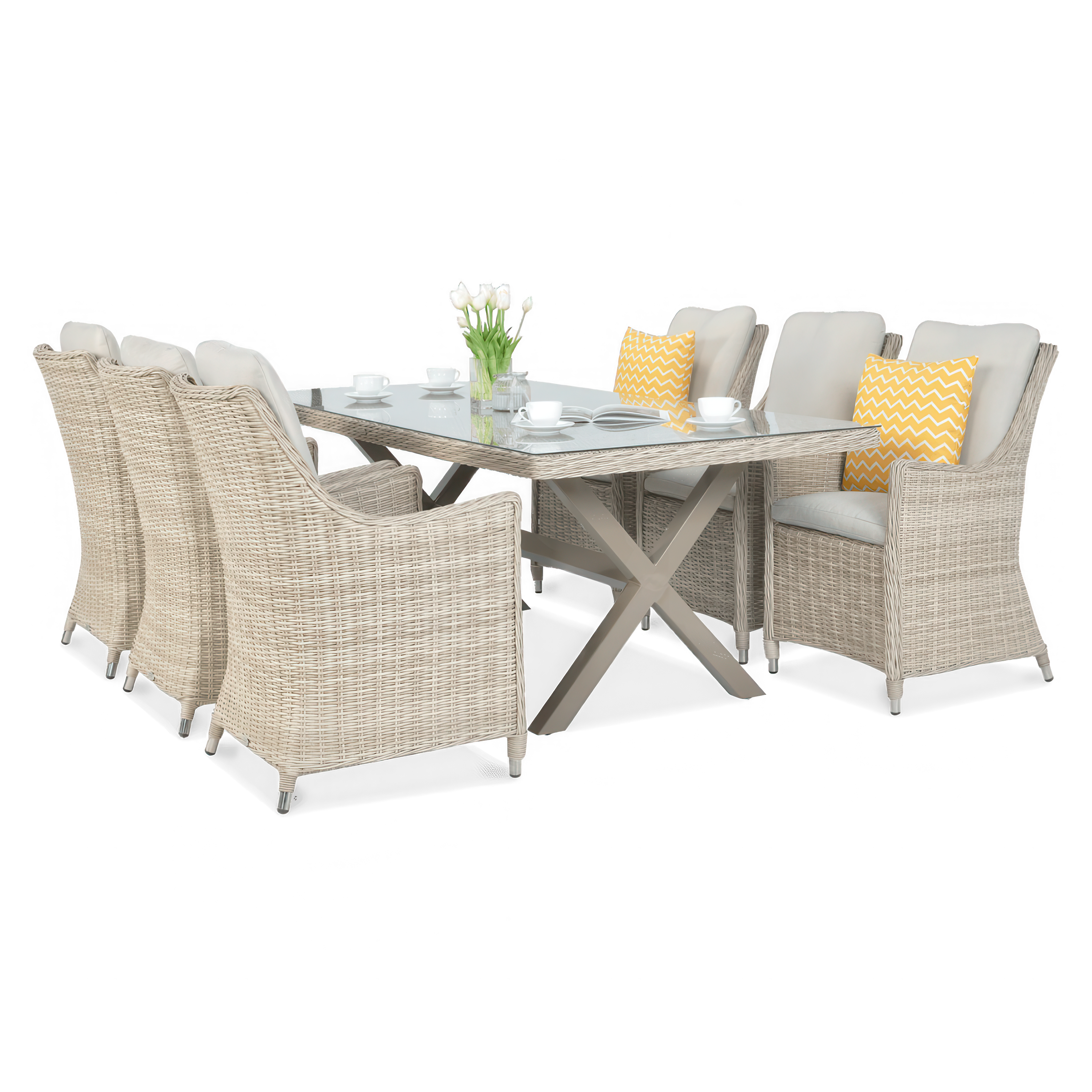 NAPOLI 6/200 Set de mobilier Technorattan bej deschis