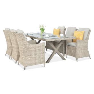 NAPOLI 6/200 Set de mobilier Technorattan bej deschis