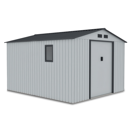 Domek narzędziowy HUDSON 277x319cm Light Grey na białym tle