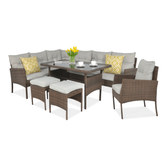 Technorattan canapea CORTINA + fotoliu Brown