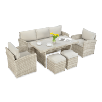 Set Technorattan BORNEO + PUFY Bej