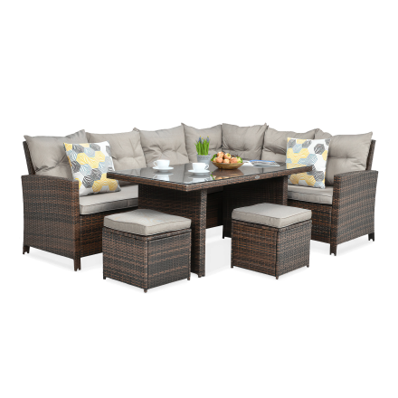 Technorattan colț IBIZA Brown