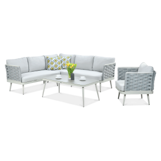 Colț de grădină MARINEL + fotoliu Gri deschis