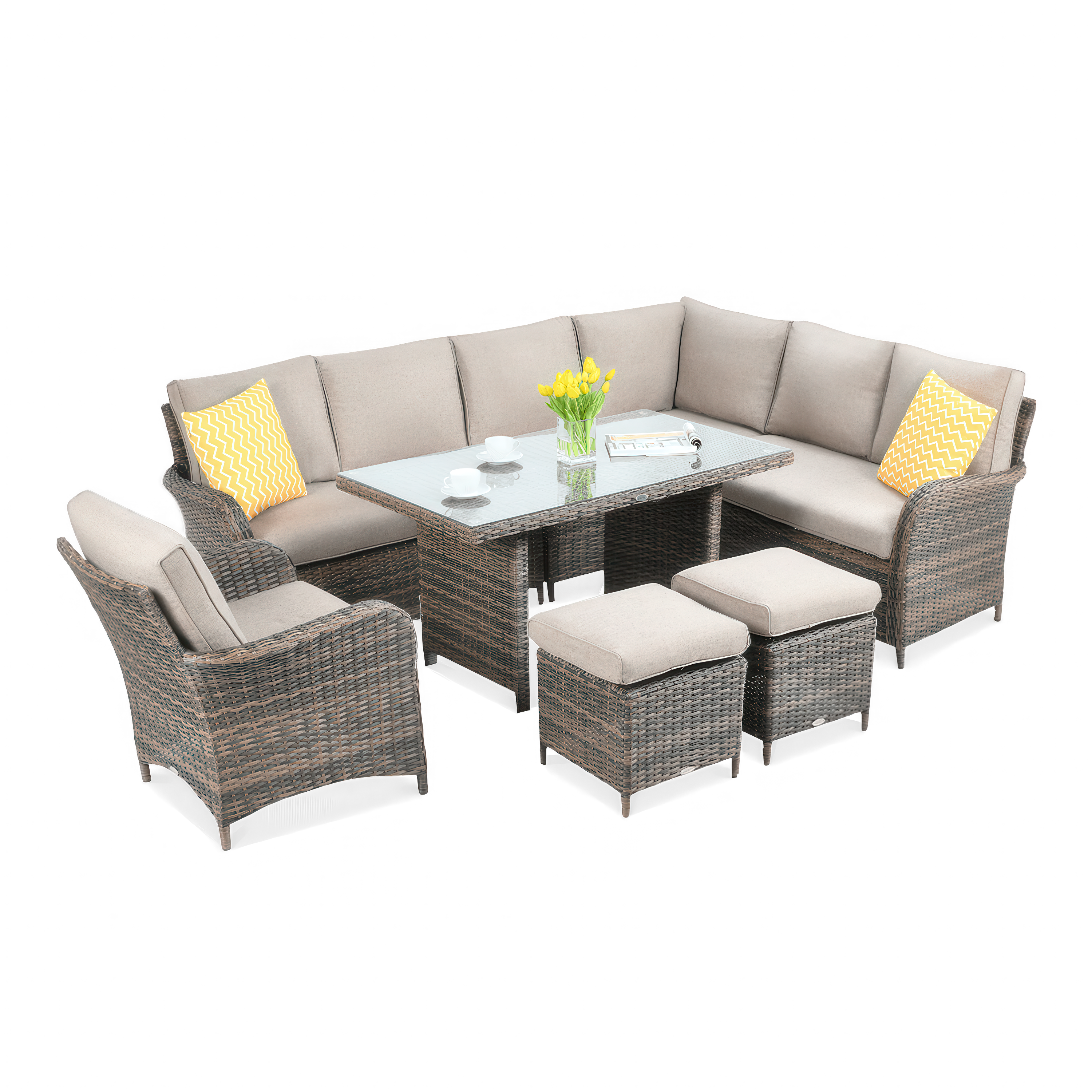 Technorattan colț canapea VENTURA GRAND Brown