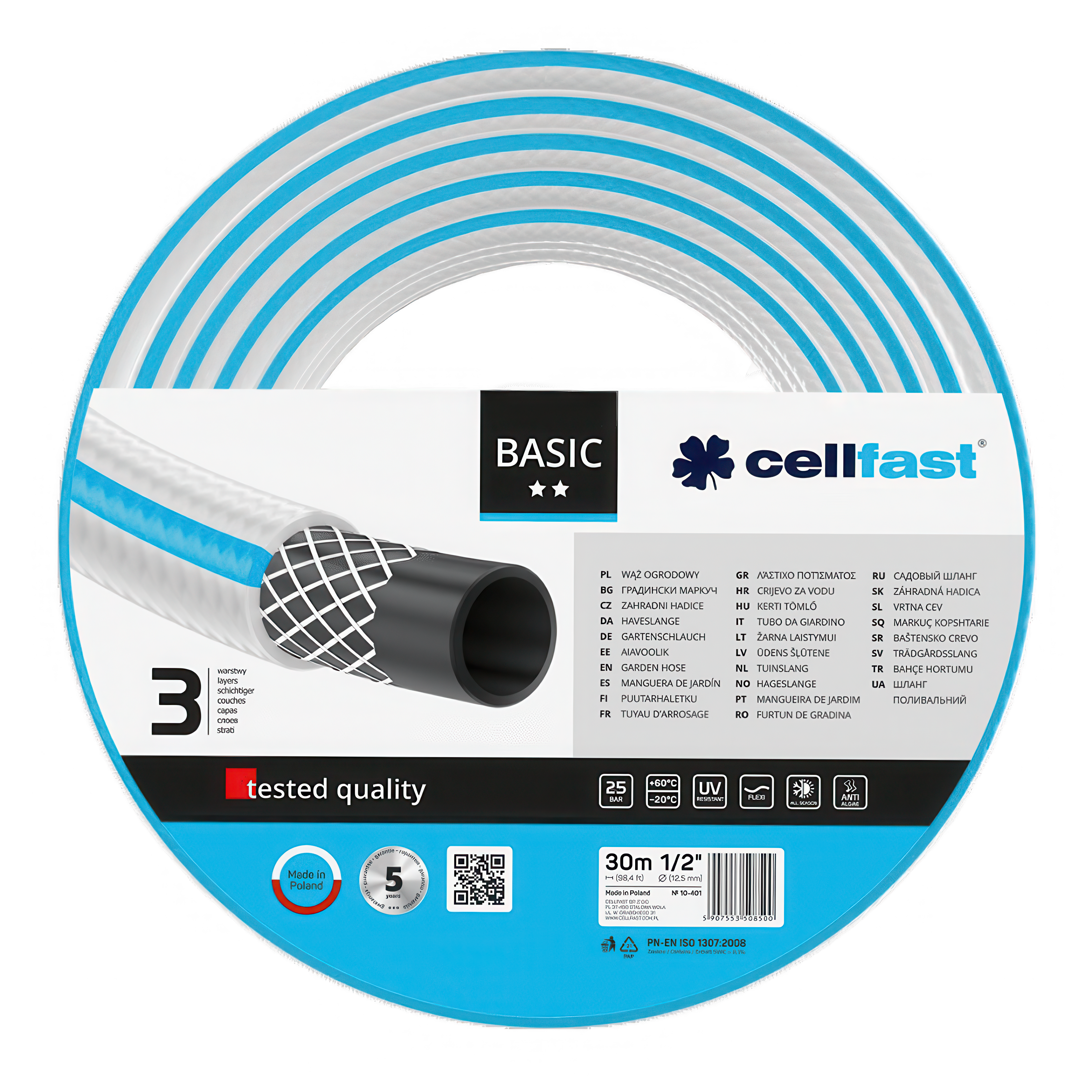 Furtun de grădină BASIC 1/2" 30m Cellfast