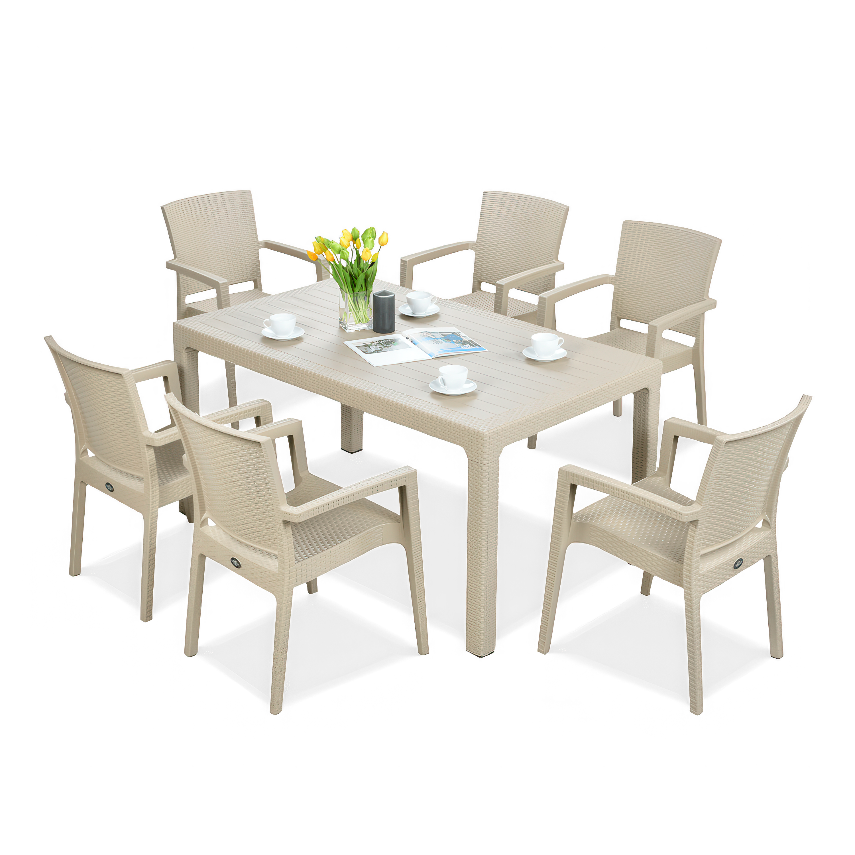 Novussi LIVERNO 6+1 Cappuccino set patio