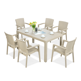 Novussi LIVERNO 6+1 Cappuccino set patio