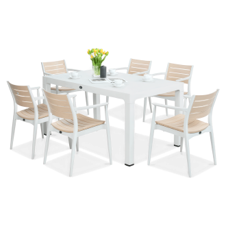 Novussi set de luat masa REGNUM 6+1 Alb/Ivory